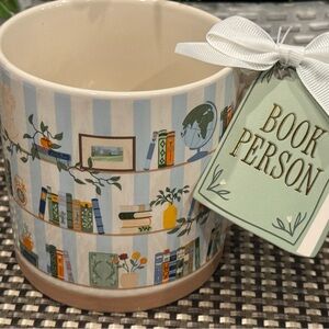 Book Lover's Book Club Book Shelf Bookworm Sunday Morning Ceramic Mug NWT 16 oz.